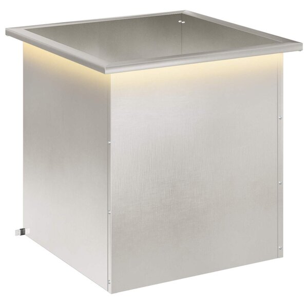Led-es kerti virágláda Ezüst 50 x 50 x 48 cm Rozsdamentes Acél