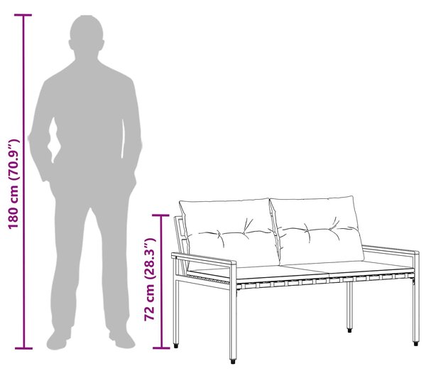 VidaXL Kültéri Bútor Szett 4 pcs Krémfehér polirattan