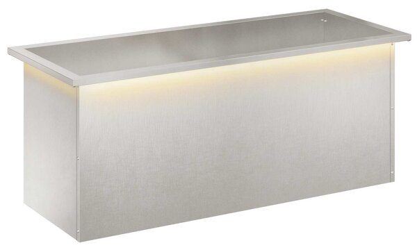 Led-es kerti virágláda Ezüst 40 x 100 x 40 cm Rozsdamentes Acél