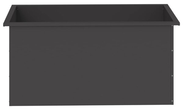 Led-es kerti virágláda Fekete 50 x 100 x 48 cm Acél