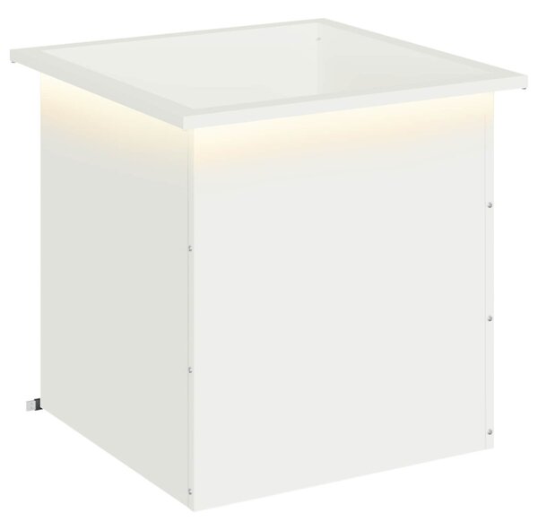 Led-es kerti virágláda Fehér 50 x 50 x 48 cm Acél