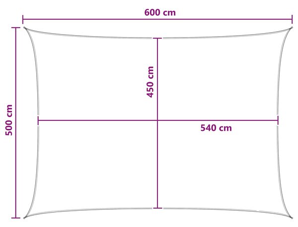 VidaXL Napernyő Vászon Világosszürke és fehér 5 x 6 m HDPE