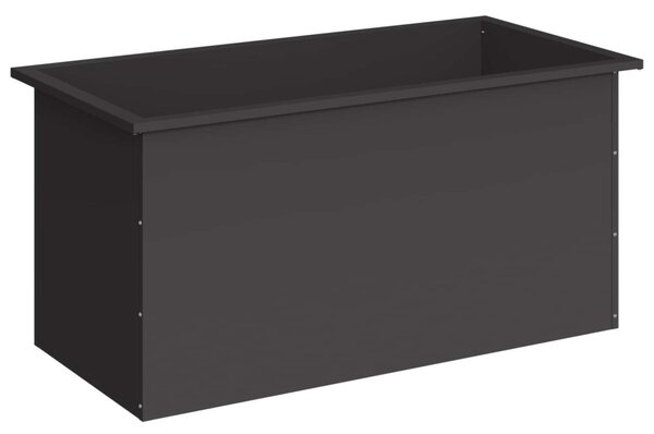Led-es kerti virágláda Fekete 50 x 100 x 48 cm Acél