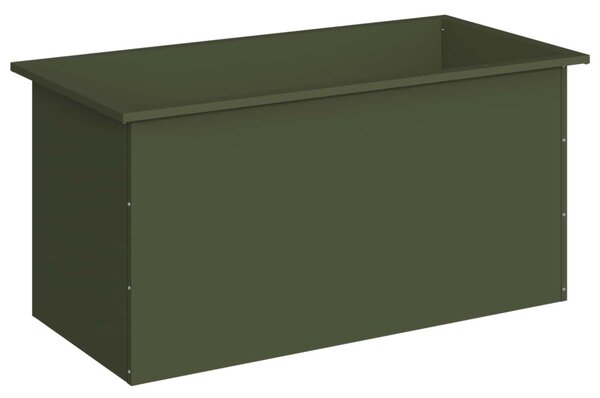 Led-es kerti virágláda Olajzöld 50 x 100 x 48 cm Acél