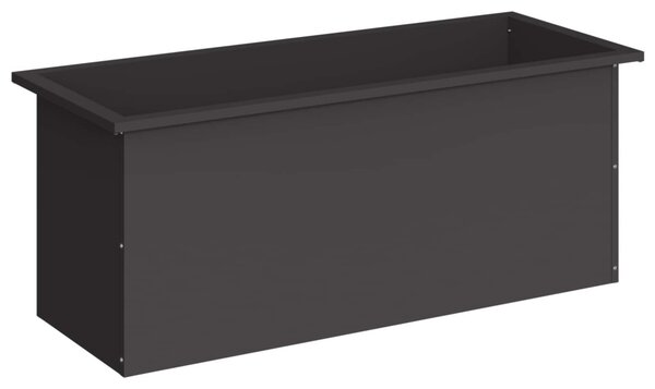 Led-es kerti virágláda Fekete 40 x 100 x 40 cm Acél