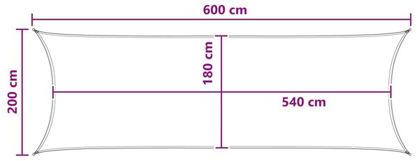 VidaXL Napernyő Vászon Sárga és Fehér 2 x 6 m HDPE