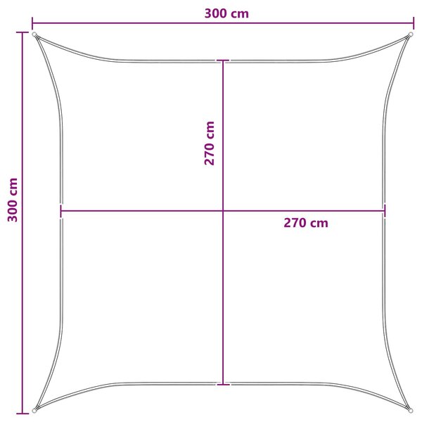 VidaXL Napernyő Vászon Antracit és Fehér 3 x 3 m HDPE