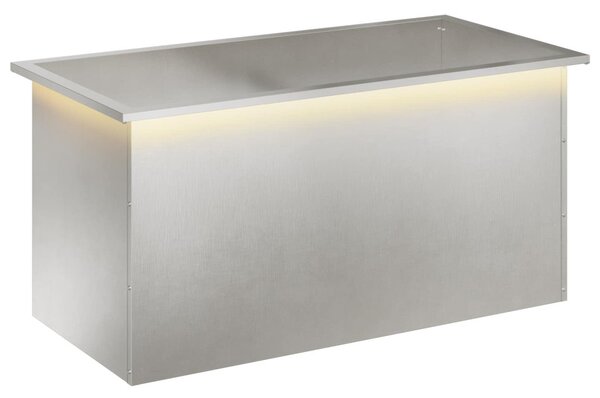 Led-es kerti virágláda Ezüst 50 x 100 x 48 cm Rozsdamentes Acél