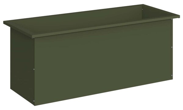 Led-es kerti virágláda Olajzöld 40 x 100 x 40 cm Acél
