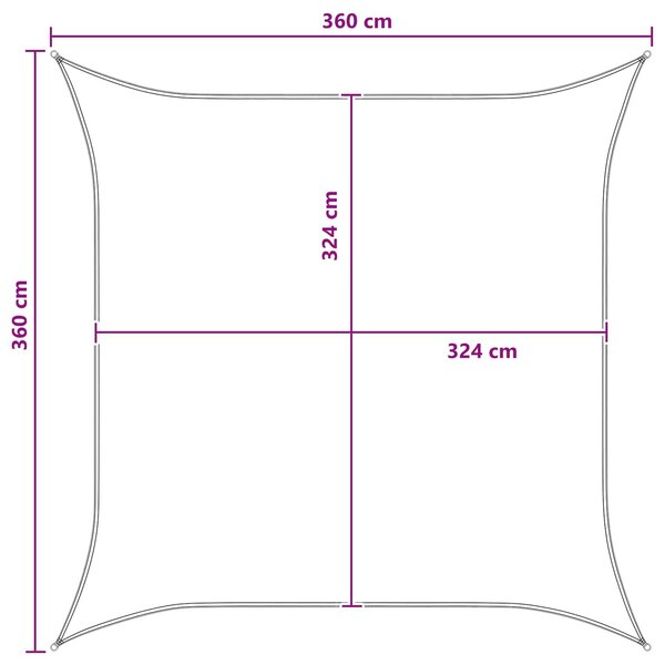 VidaXL Napernyő Vászon Antracit és Fehér 3,6 x 3,6 m HDPE