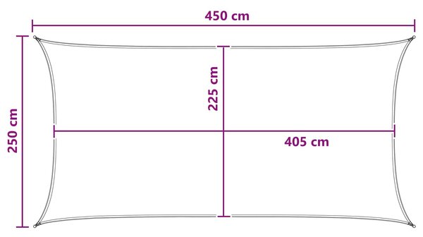 VidaXL Napernyő Vászon Sárga és Fehér 2,5 x 4,5 m HDPE