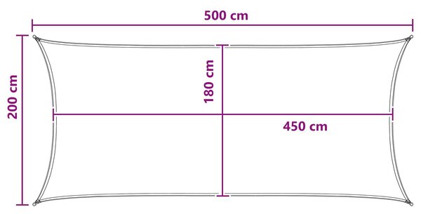 VidaXL Napernyő Vászon Sárga és Fehér 2 x 5 m HDPE