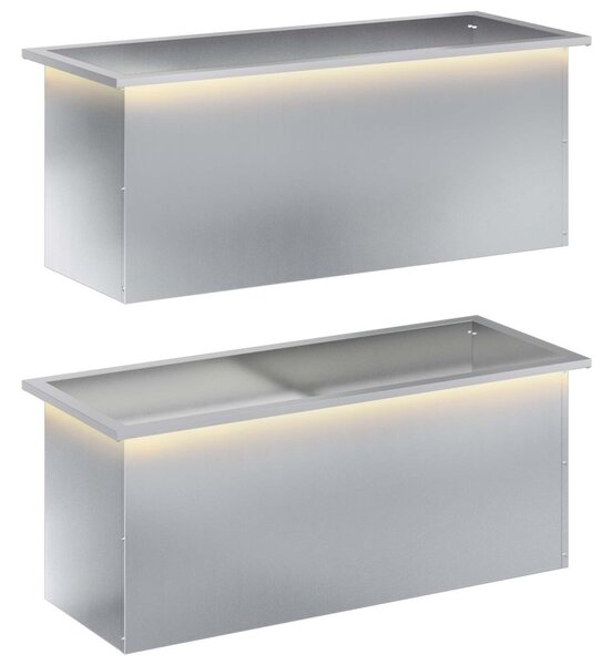 Led-es kerti virágláda 2 db Ezüst 40 x 100 x 40 cm
