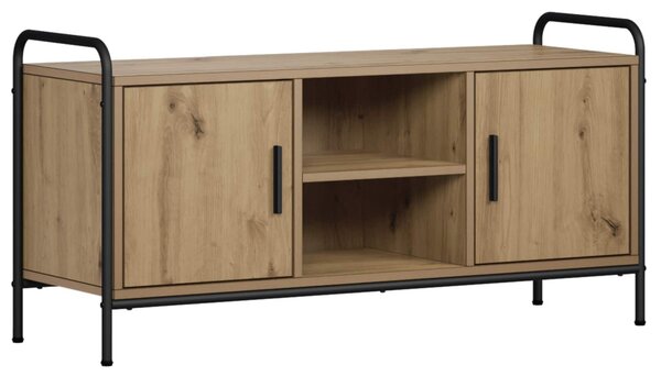 TV szekrény 99 x 33 x 50 cm Kézműves Tölgy Szerelt Fa