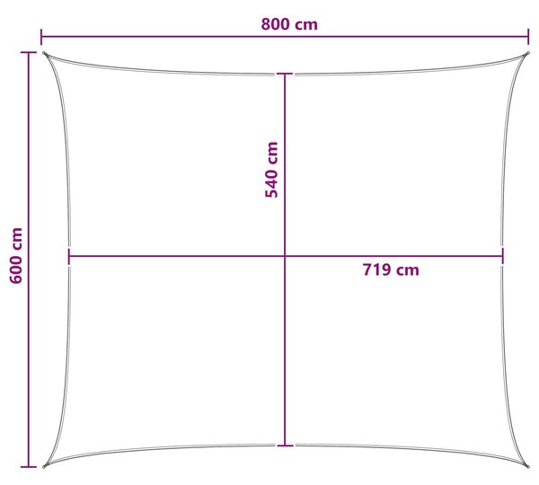 VidaXL Napernyő Vászon Kék és Fehér 6 x 8 m HDPE