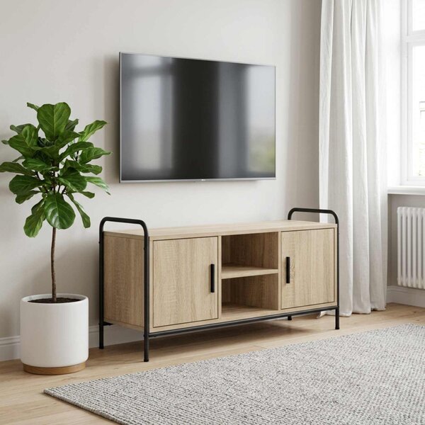 TV szekrény 99 x 33 x 50 cm Sonoma Tölgy Szerelt Fa