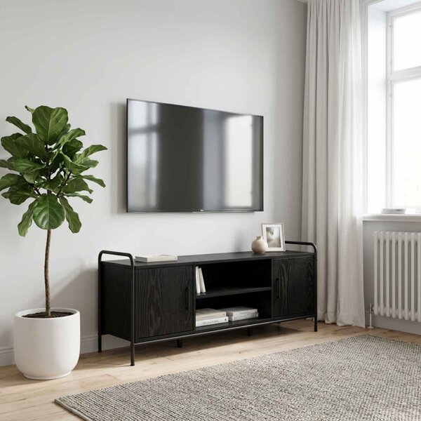 TV szekrény 119 x 33 x 50 cm Fekete Tölgy