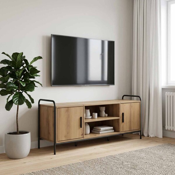 TV szekrény 119 x 33 x 50 cm Kézműves Tölgy