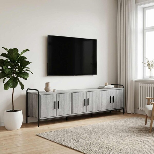 TV szekrény 146 x 33 x 50 cm Szürke Sonoma Szerelt Fa