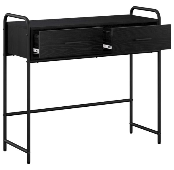 Konzolasztal Fekete Tölgy 90 x 33 x 80,5 cm Szerelt Fa