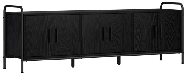 TV szekrény 146 x 33 x 50 cm Fekete Tölgy Szerelt Fa