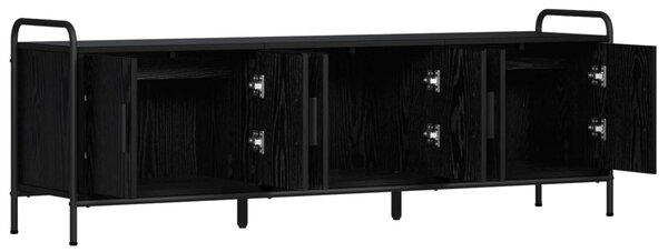 TV szekrény 146 x 33 x 50 cm Fekete Tölgy Szerelt Fa