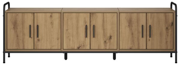 TV szekrény 146 x 33 x 50 cm Kézműves Tölgy Szerelt Fa