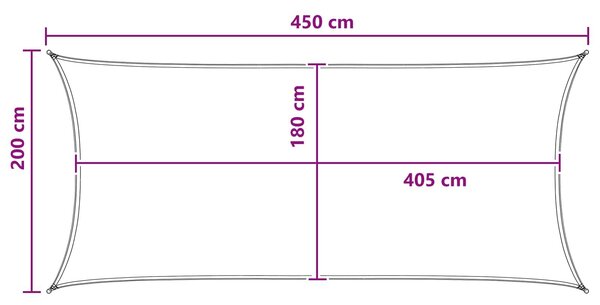 VidaXL Napernyő Vászon Világosszürke és fehér 2 x 4,5 m HDPE