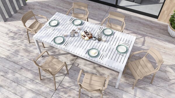 MAZZONI EXPORT LUSSO Beige - MODERN SZÉK KONYHÁBA KERTBE KÁVÉZÓBA (RAKÁSOLHATÓ)