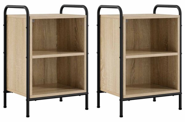 Éjjeliszekrény 2 db Sonoma Tölgy 40 x 30 x 60 cm Szerelt Fa