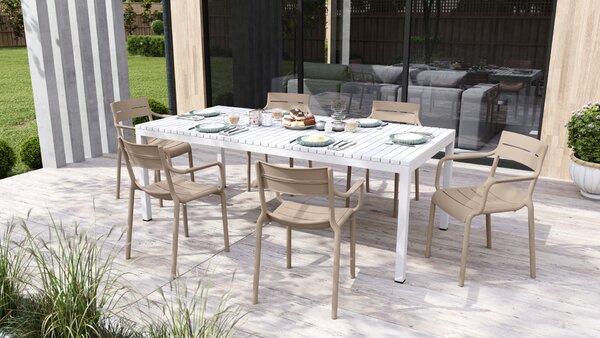 MAZZONI EXPORT LUSSO Beige - MODERN SZÉK KONYHÁBA KERTBE KÁVÉZÓBA (RAKÁSOLHATÓ)