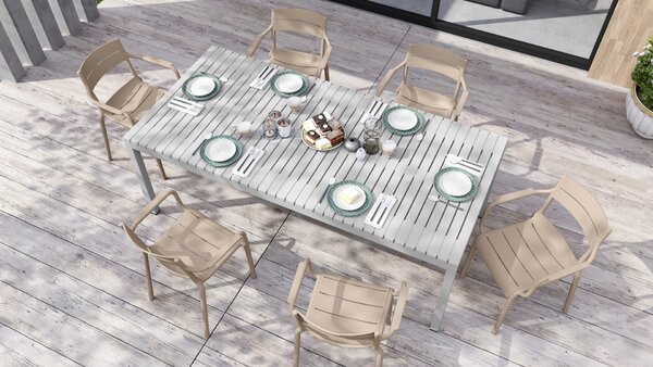 MAZZONI EXPORT LUSSO Beige - MODERN SZÉK KONYHÁBA KERTBE KÁVÉZÓBA (RAKÁSOLHATÓ)