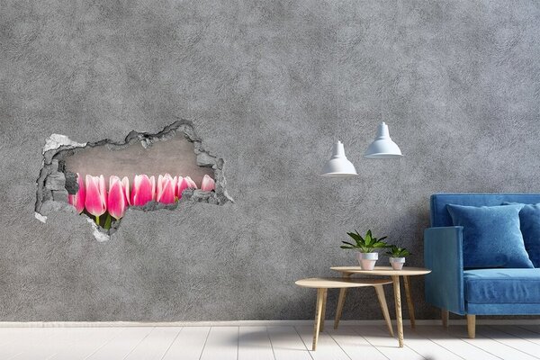 Fali matrica lyuk a falban Rózsaszín tulipánok