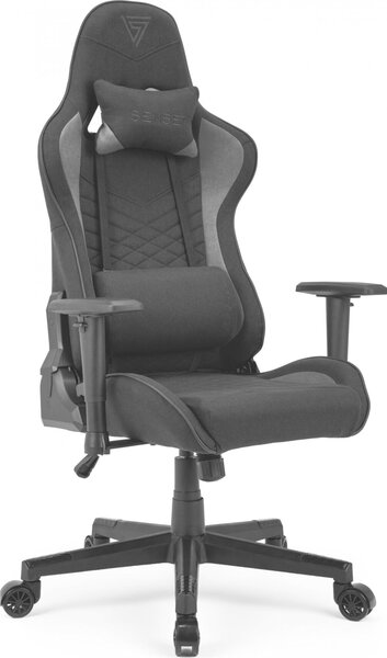 Gamer szék SENSE7 Spellcaster szövet fotel, fekete és szürke