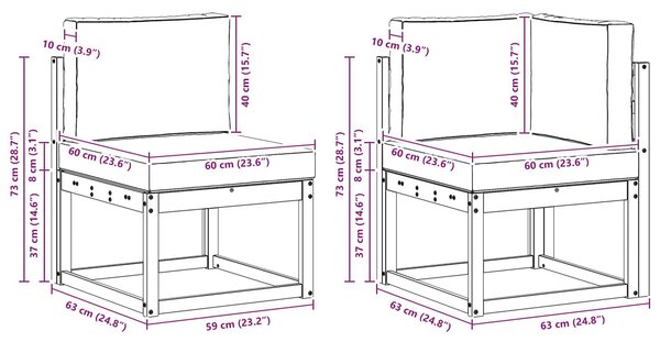 VidaXL Kültéri kanapé szett 6 pcs Természetes és Világosszürke