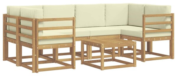 VidaXL Kültéri kanapé szett 7 db Fehér és Krém színű