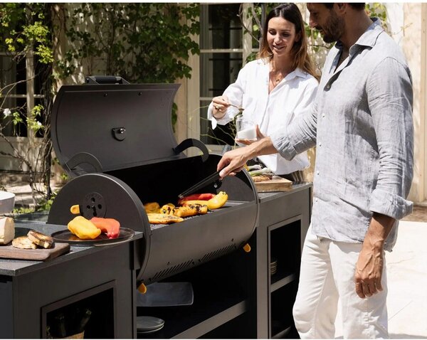 Beépíthető szénes grillsütő, Boretti, Barilo Top, 87 x 41 cm, antracit