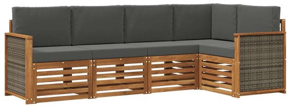 VidaXL Szegmentált kanapé szett párnával 4 pcs Természetes és antracit