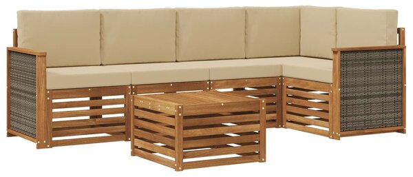VidaXL Szegmentált kanapé szett párnával 5 pcs Természetes