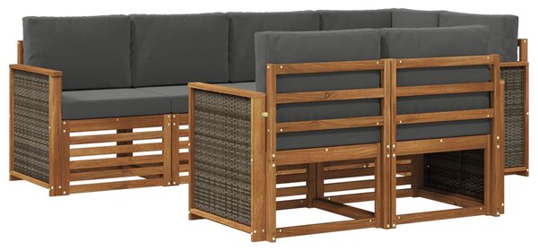 VidaXL Szegmentált kanapé szett párnával 6 pcs Természetes és antracit