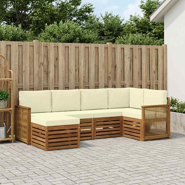 VidaXL Szegmentált kanapé szett 5 pcs Természetes és krémszínű