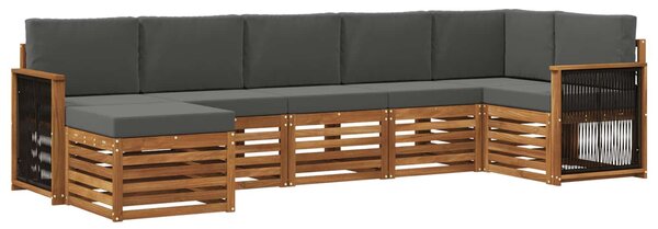 VidaXL Szegmentált kanapé szett párnával 6 pcs Természetes és antracit
