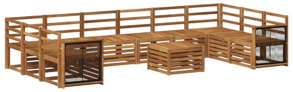 VidaXL Kültéri kanapé szett 8 pcs Természetes Tömör Akácfa