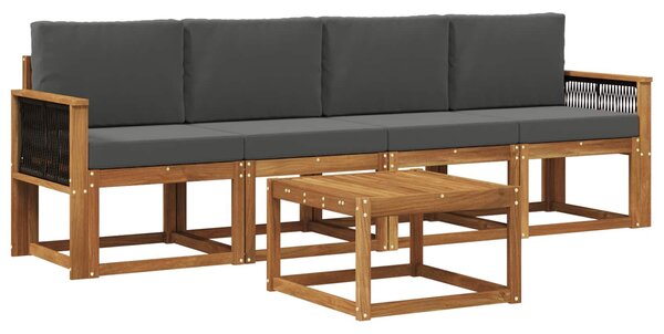VidaXL Kültéri kanapé szett párnával 4 pcs Természetes és antracit