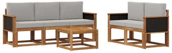 VidaXL Kültéri kanapé szett 6 pcs Természetes és Világosszürke