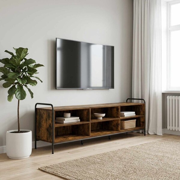 TV szekrény 140 x 39,5 x 50 cm Füstös Tölgy Szerelt Fa
