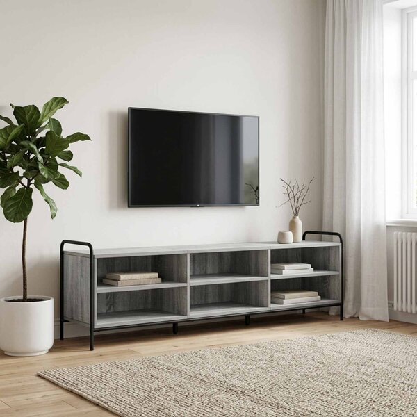 TV szekrény 140 x 39,5 x 50 cm Szürke Sonoma Szerelt Fa