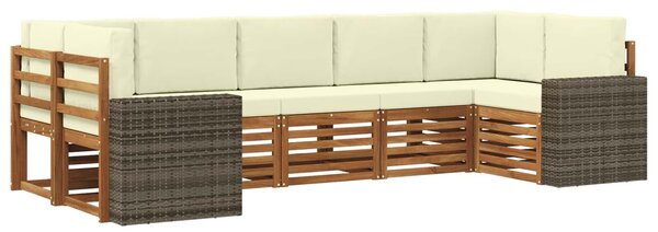 VidaXL Szegmentált kanapé szett 7 pcs Természetes és krémszínű