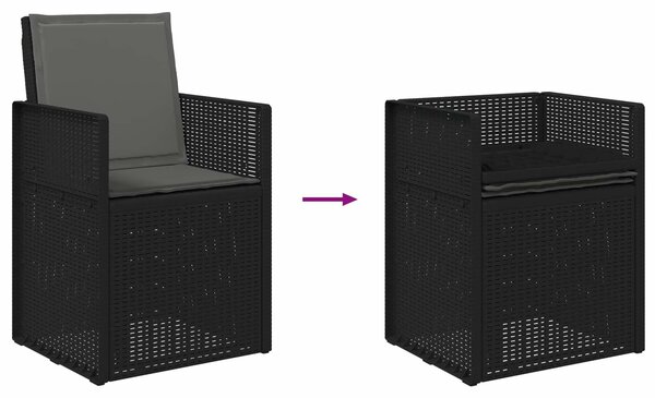 VidaXL Kert étkező szett párnával 5 pcs Antracitszürke PP