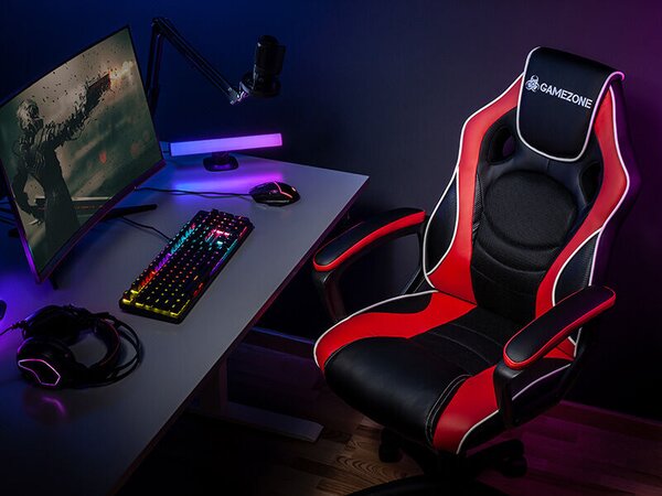 Tracer GAMEZONE GC33, Max. 120 kg, 48-58 cm ülésmagasság, Class 2, Fekete-Piros-Fehér, Gamer Szék